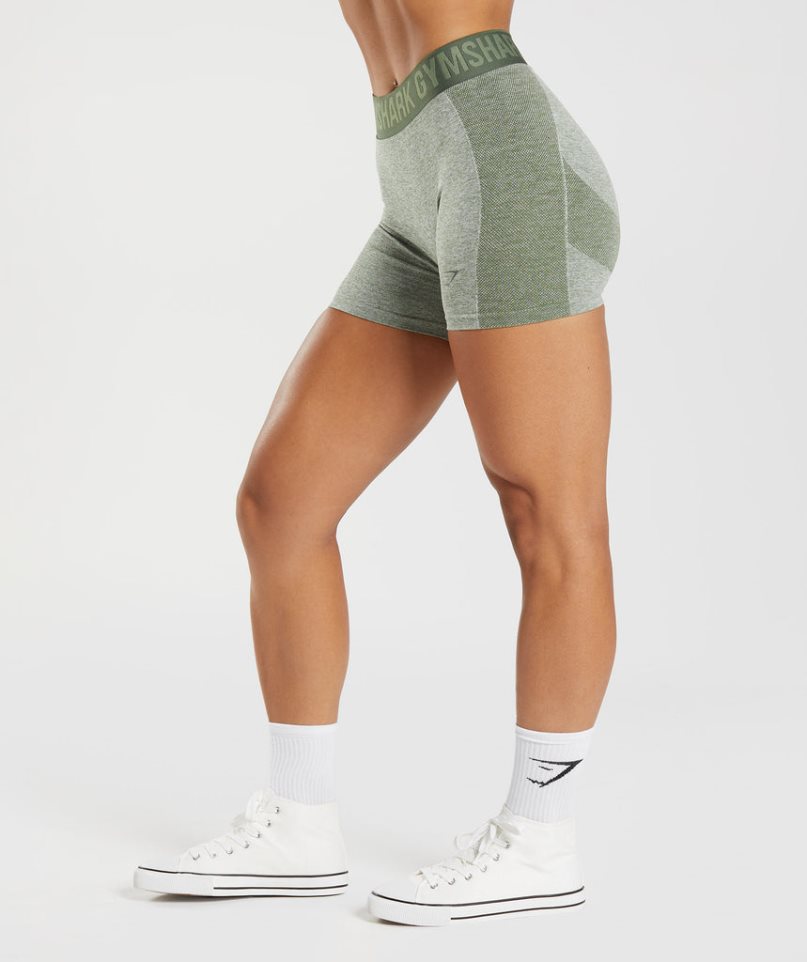 Women's Gymshark Flex Shorts Grey / Olive | CA 6A8073